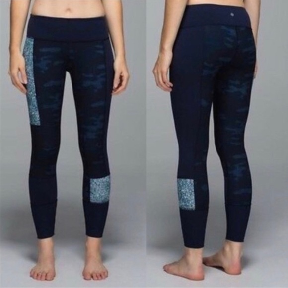 Lululemon Athletica Wunder Under Sashiko Inkwel Camo Patch Leggings Women’s Sz 6 - Picture 11 of 12
